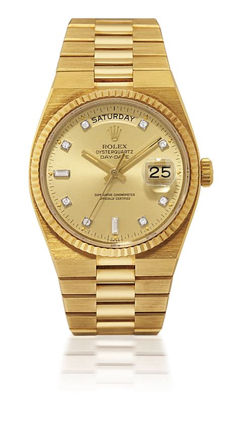 rolex day date quartz gold